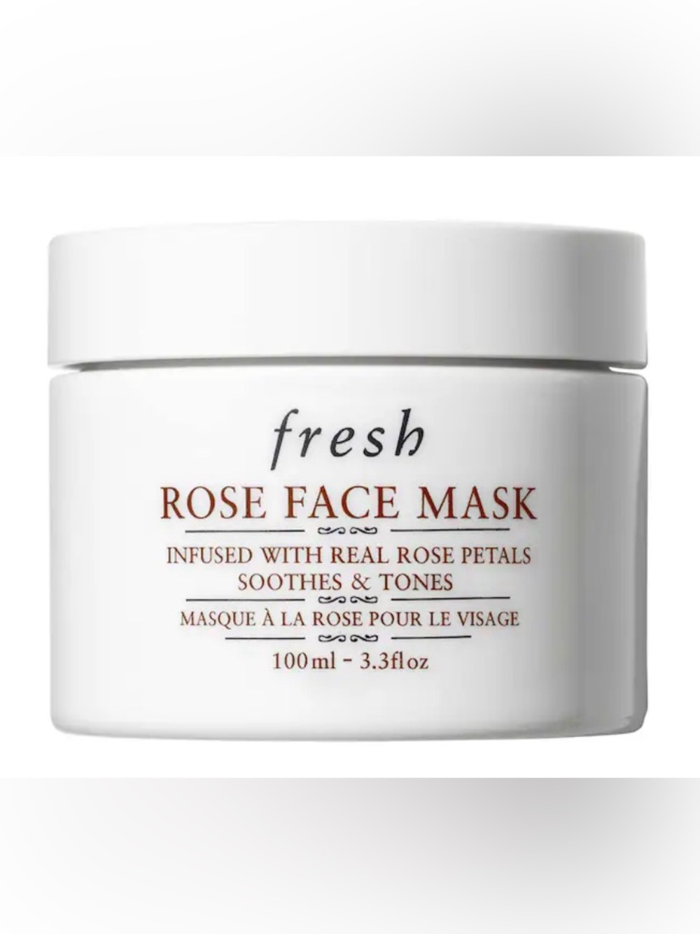 fresh Rose Face Mask - White jar with Red text